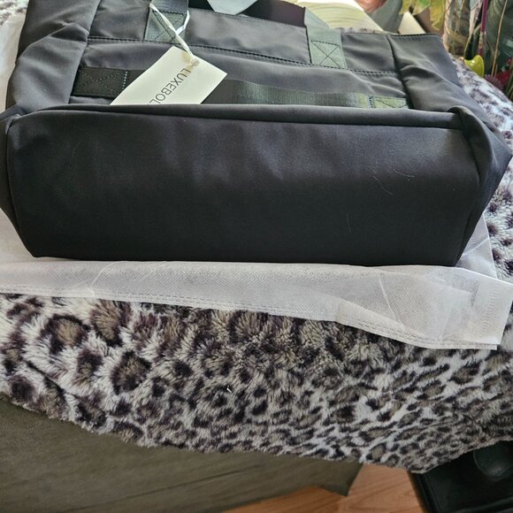 Luxebold | Multi-Pockets Black Canvas Work School Tote Bag - NWT - Picture 8 of 16